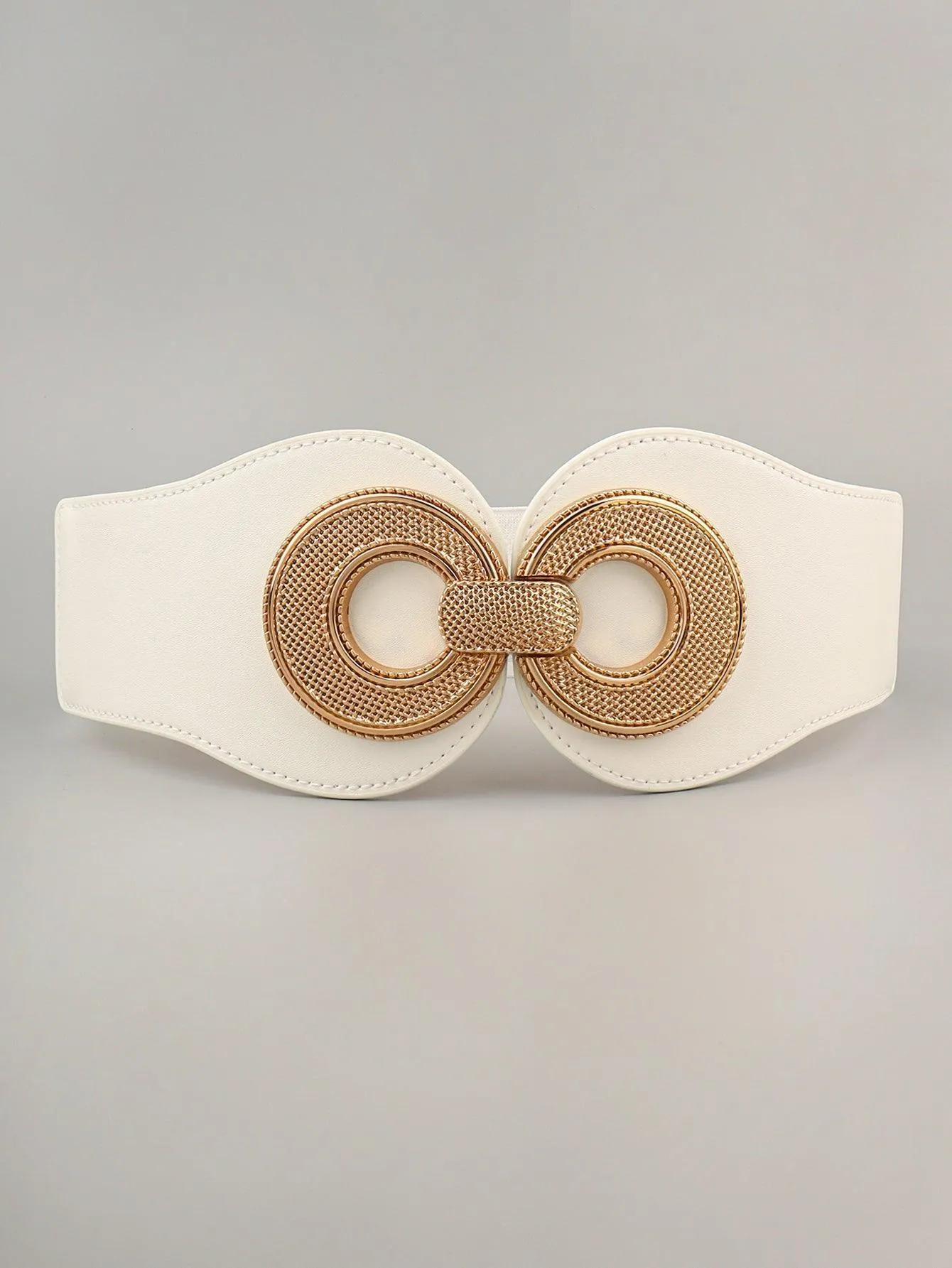 Alloy Buckle PU Leather Wide Stretch Waist Belt