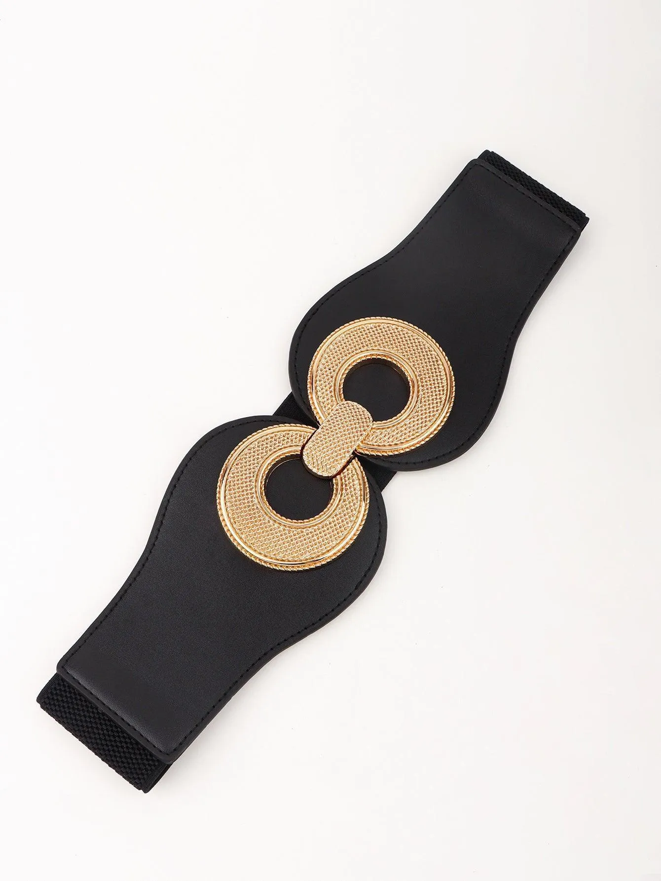 Alloy Buckle PU Leather Wide Stretch Waist Belt