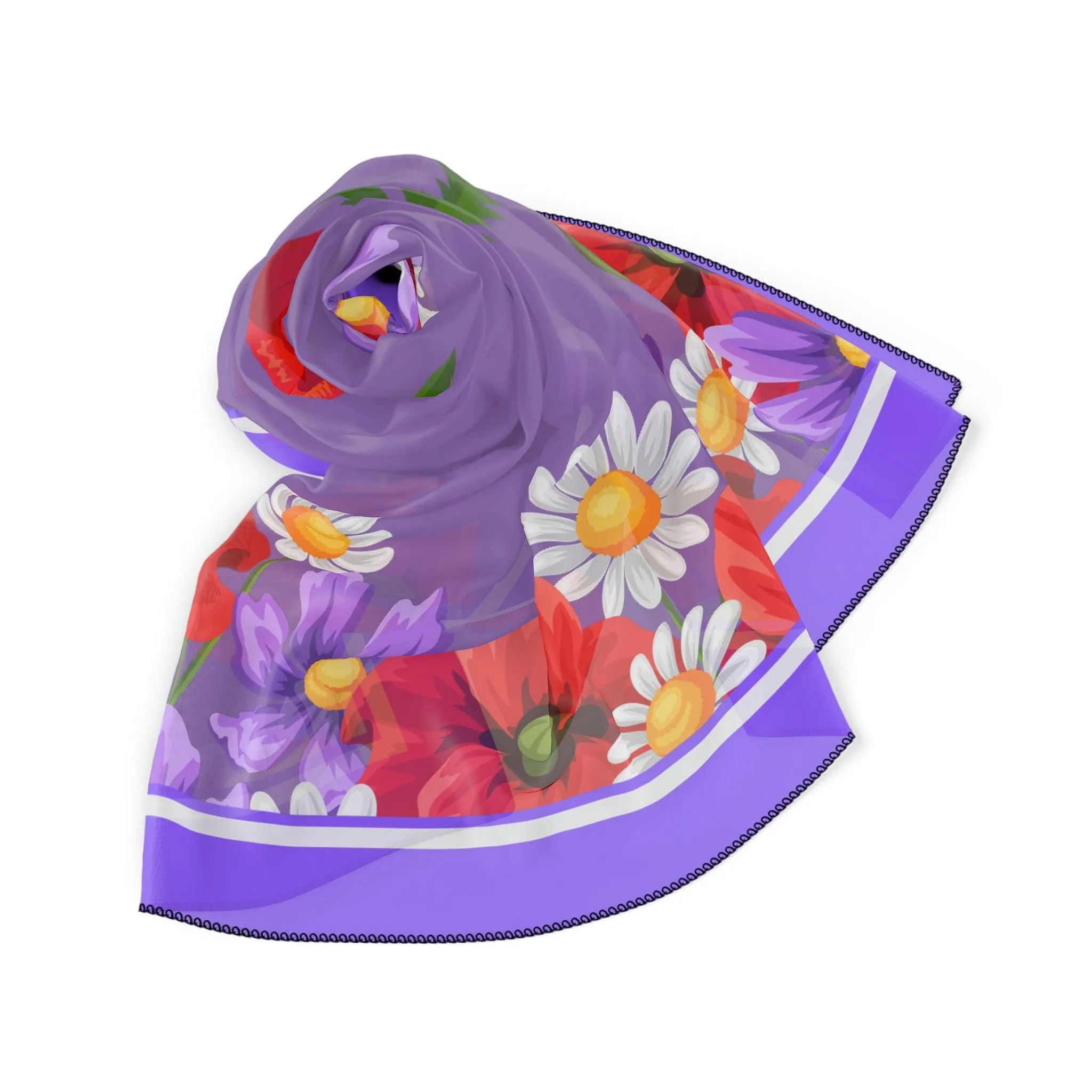 Artisan-Designed Sheer Scarf in Radiant Scarlet Poppy