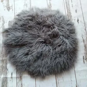 Babymoon Round Wool Fur (60CM) Photoshoot Props - Grey