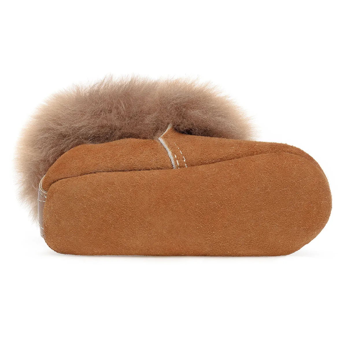 Barra Hand-Stitched Sheepskin Baby Booties - Honey