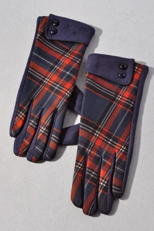 Classic Checkered Gloves (Navy)