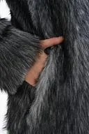 Long Faux Fur Coat  Gray Chinchilla Pattern