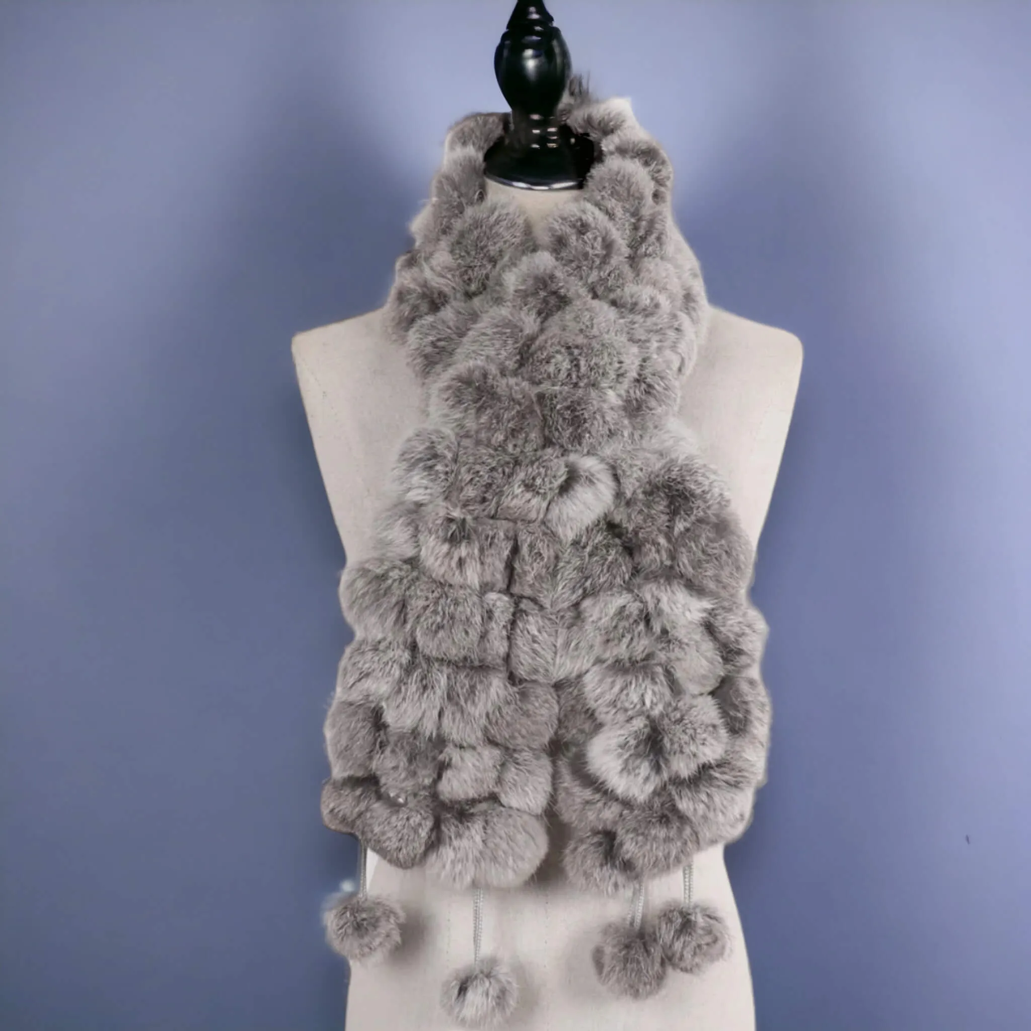 Luxe Pom Pom Fur Tassel Scarves
