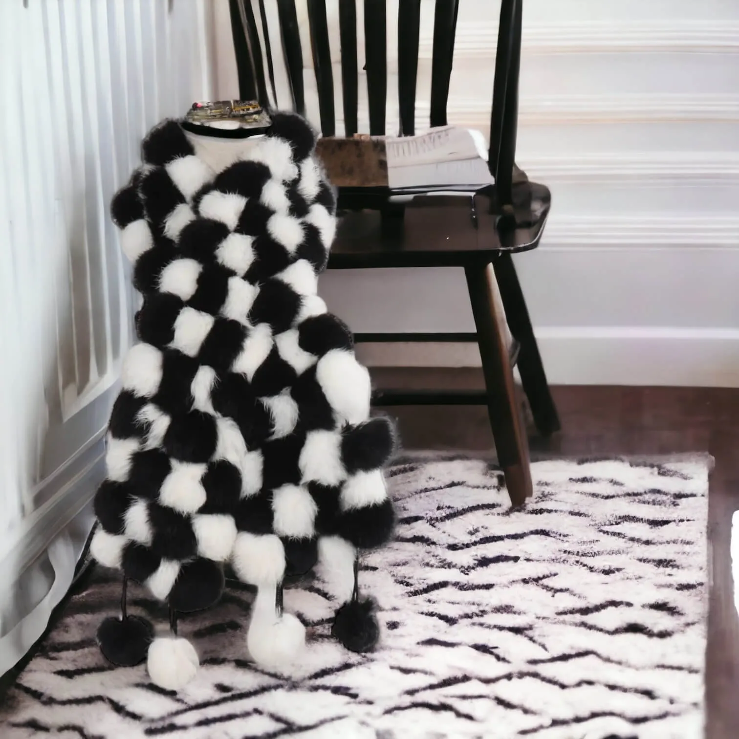 Luxe Pom Pom Fur Tassel Scarves