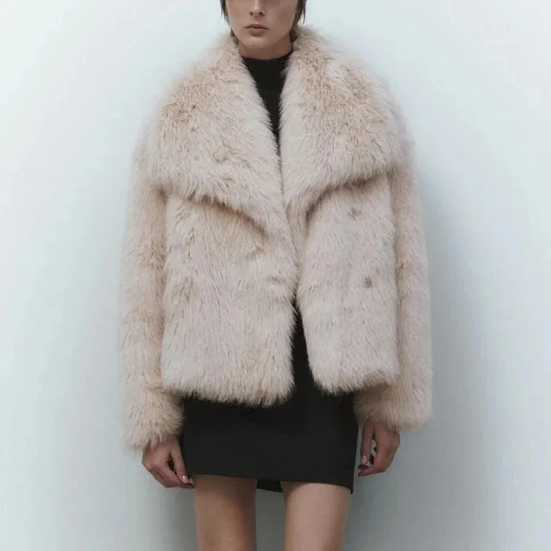 Luxury Faux Fur Gradient Coat for Women  2025 Winter Collection