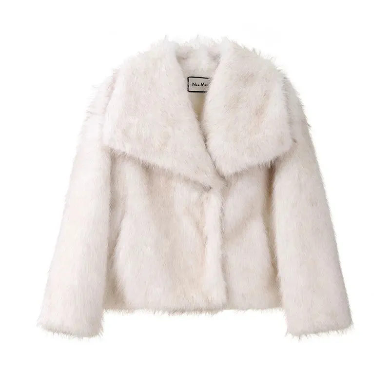 Luxury Faux Fur Gradient Coat for Women  2025 Winter Collection