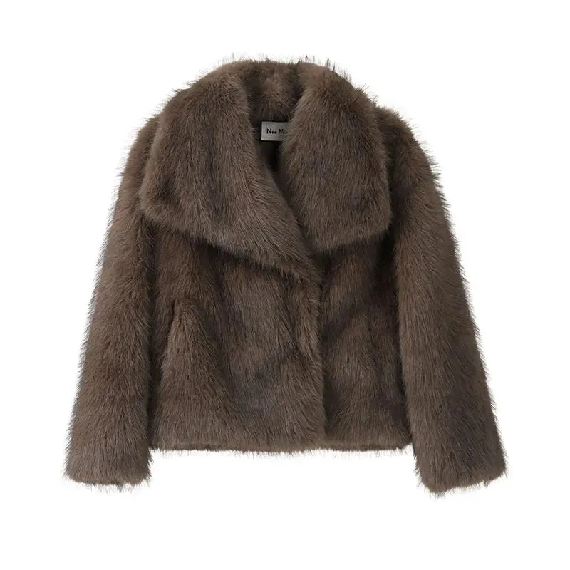 Luxury Faux Fur Gradient Coat for Women  2025 Winter Collection