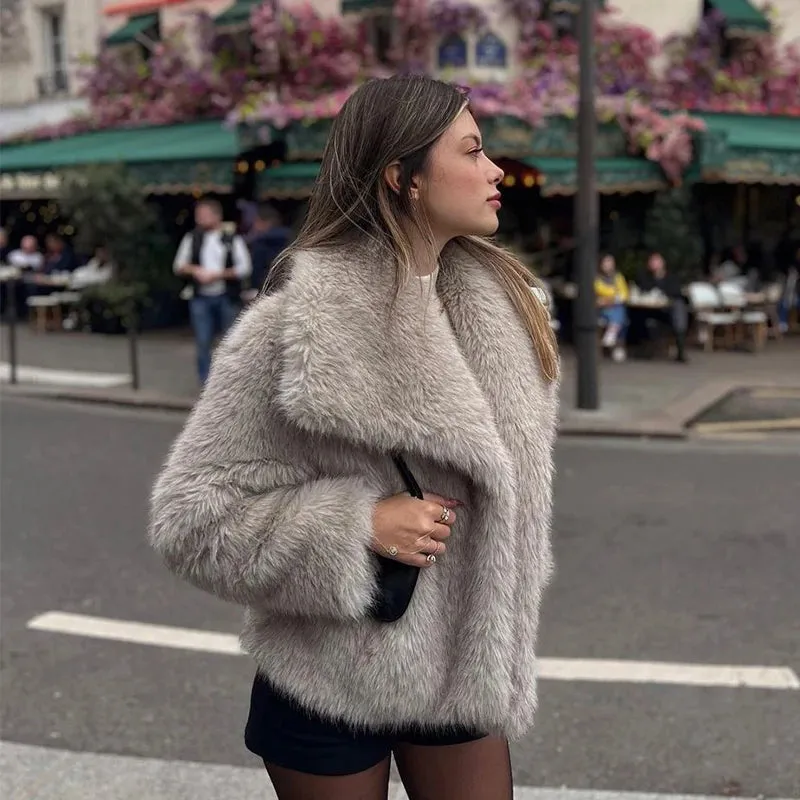 Luxury Faux Fur Gradient Coat for Women  2025 Winter Collection