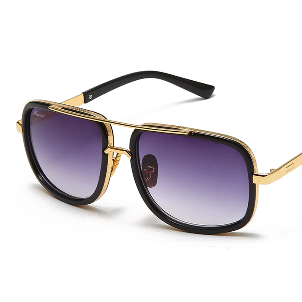 Men's Fevani Violet Square Oversized Sunglasses