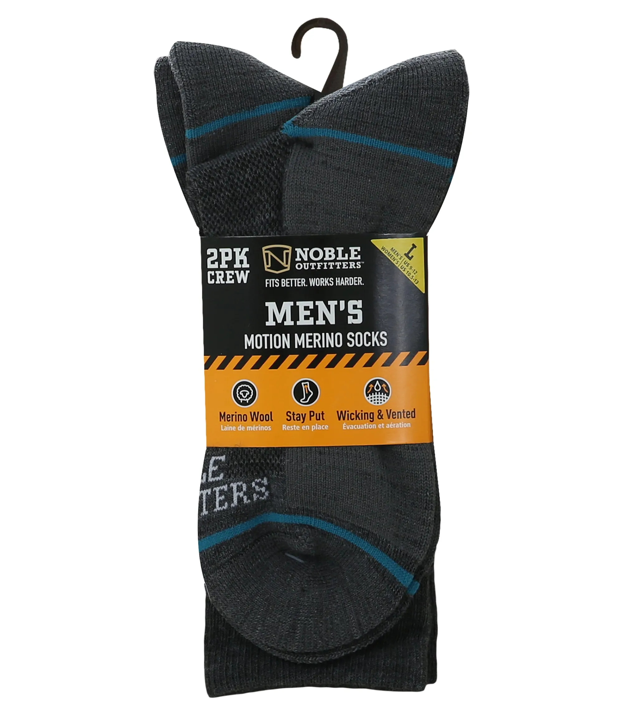 Men's Motion Merino Crew Sock – 2 Pack