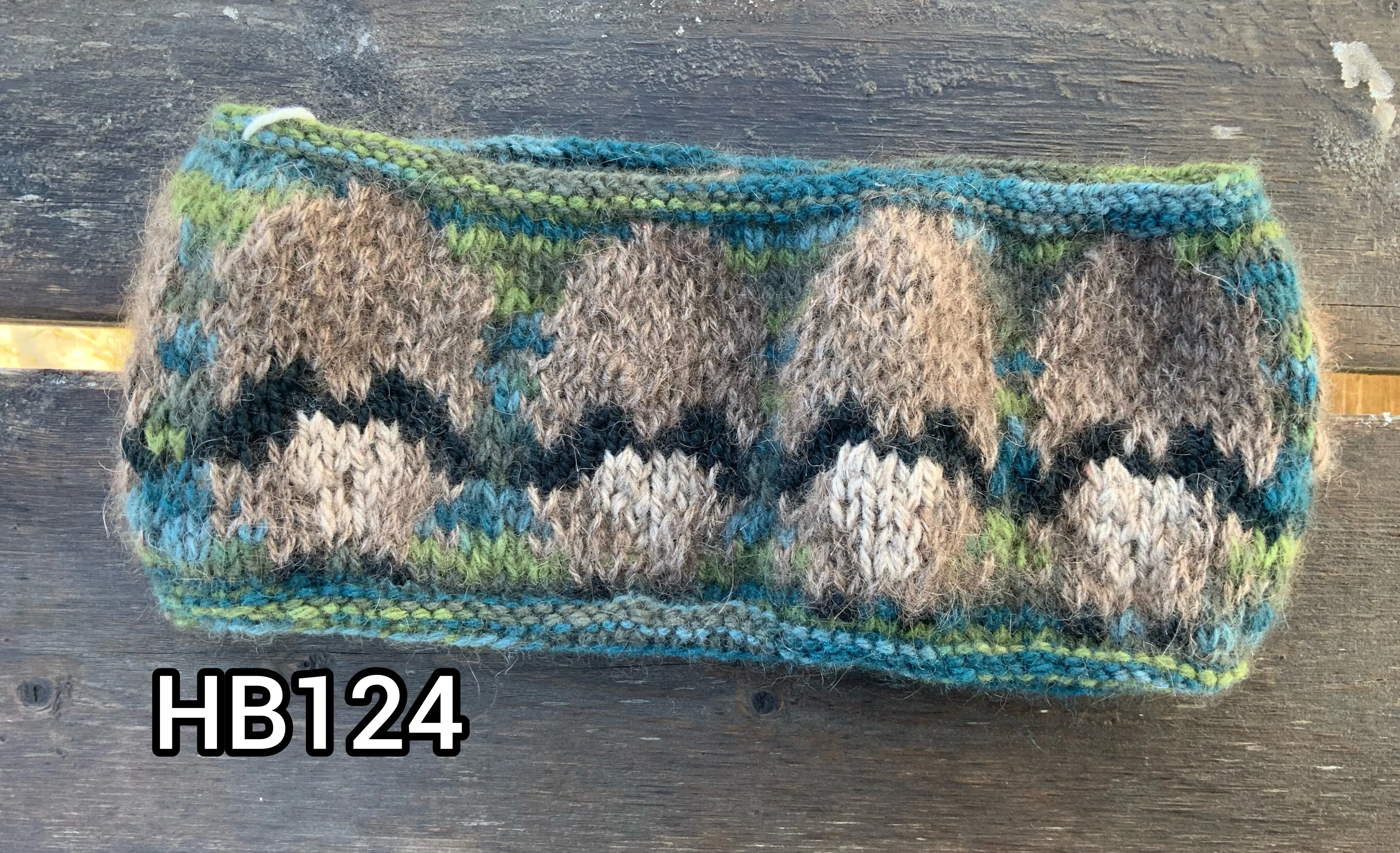 Merino Wool & Qiviut Blue/Green Variegated Herd Circle Headband