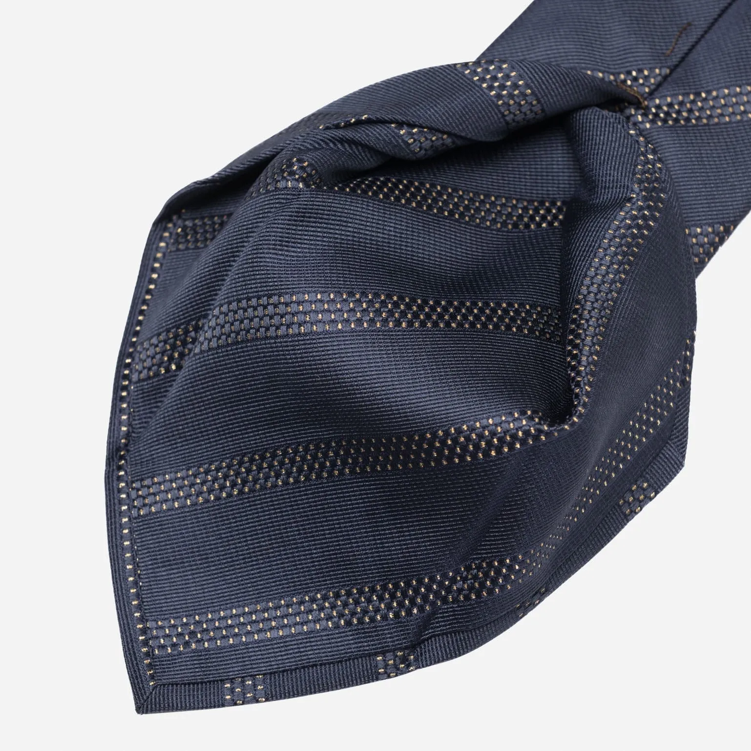 Milano - Silk Jacquard Tie - Navy and Gold