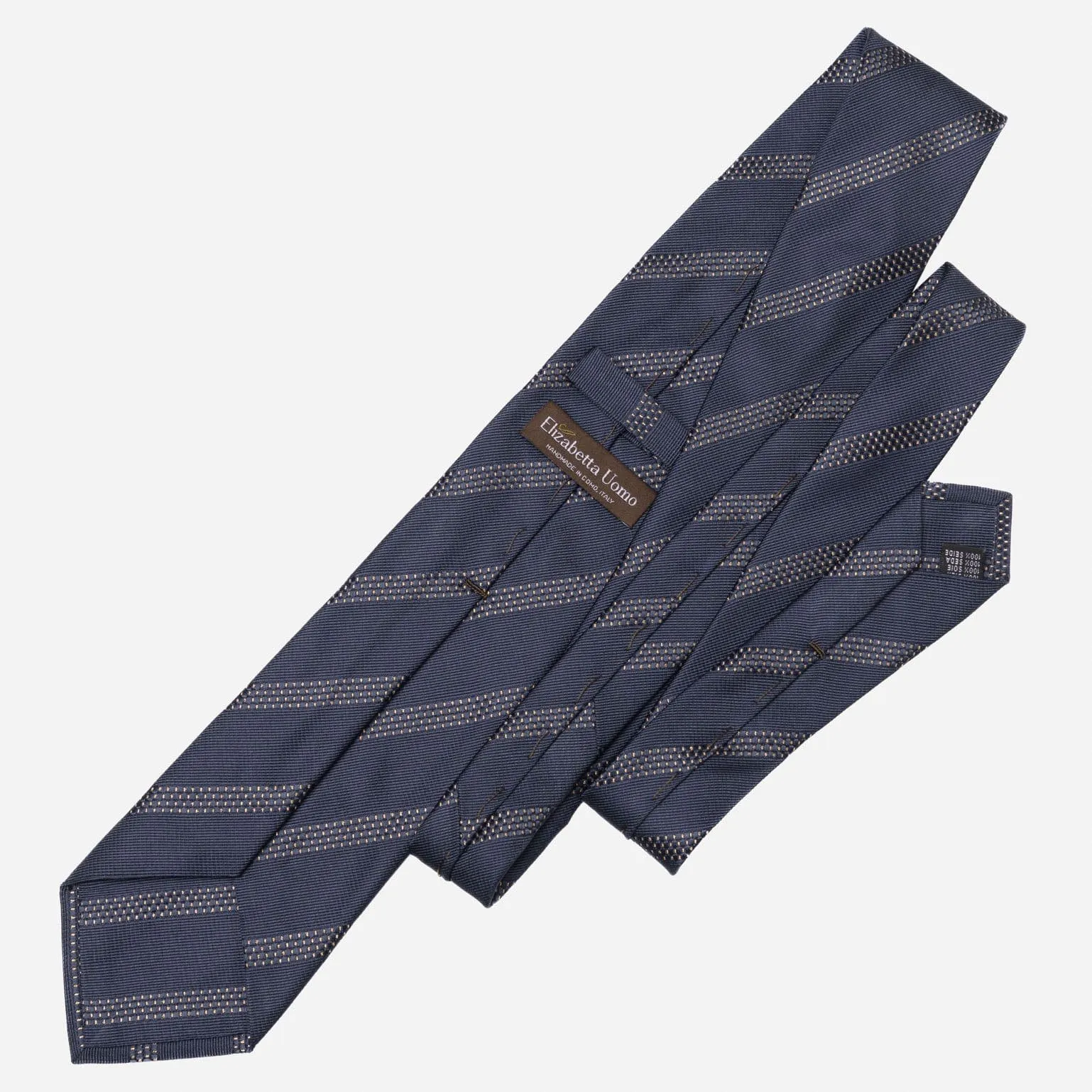Milano - Silk Jacquard Tie - Navy and Gold