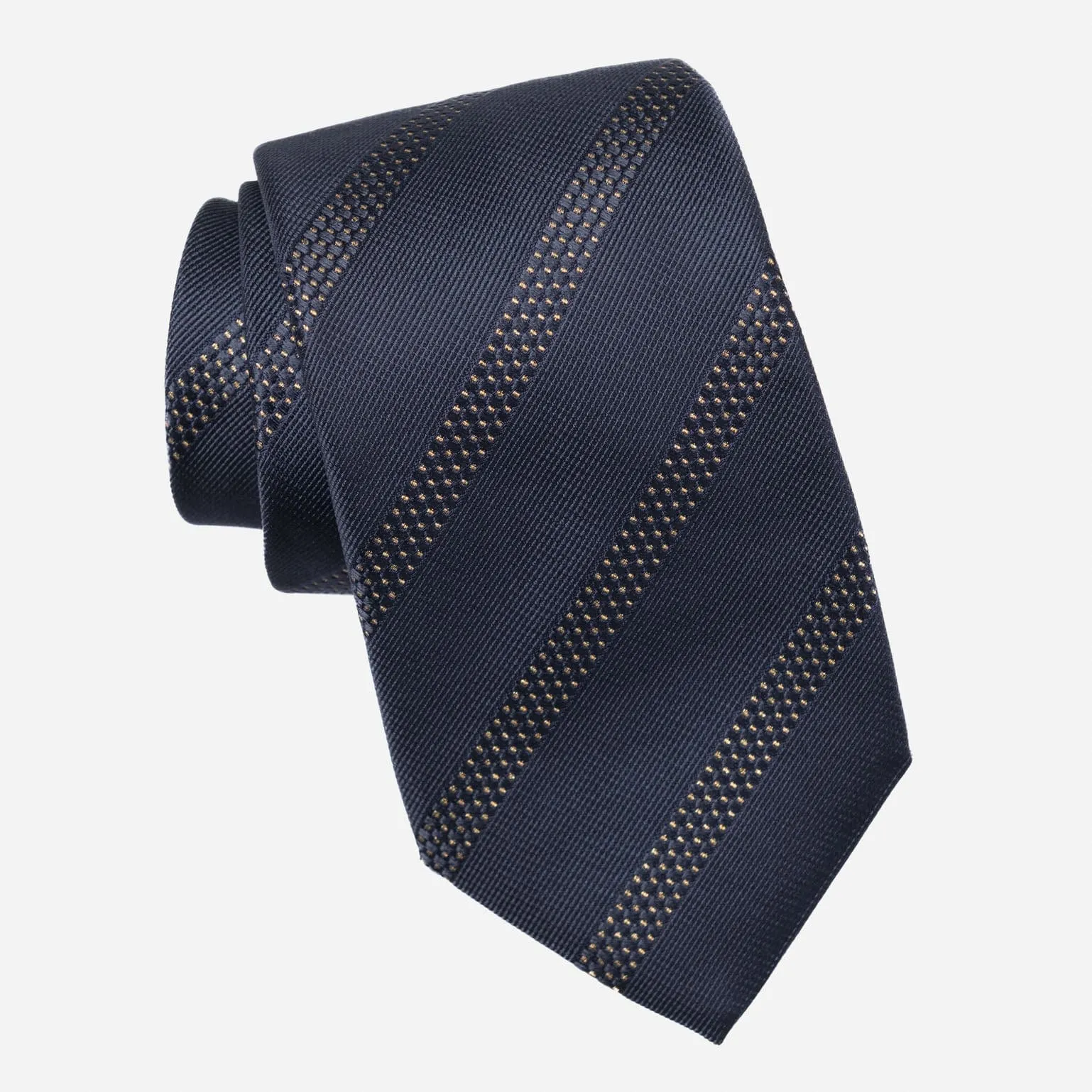 Milano - Silk Jacquard Tie - Navy and Gold