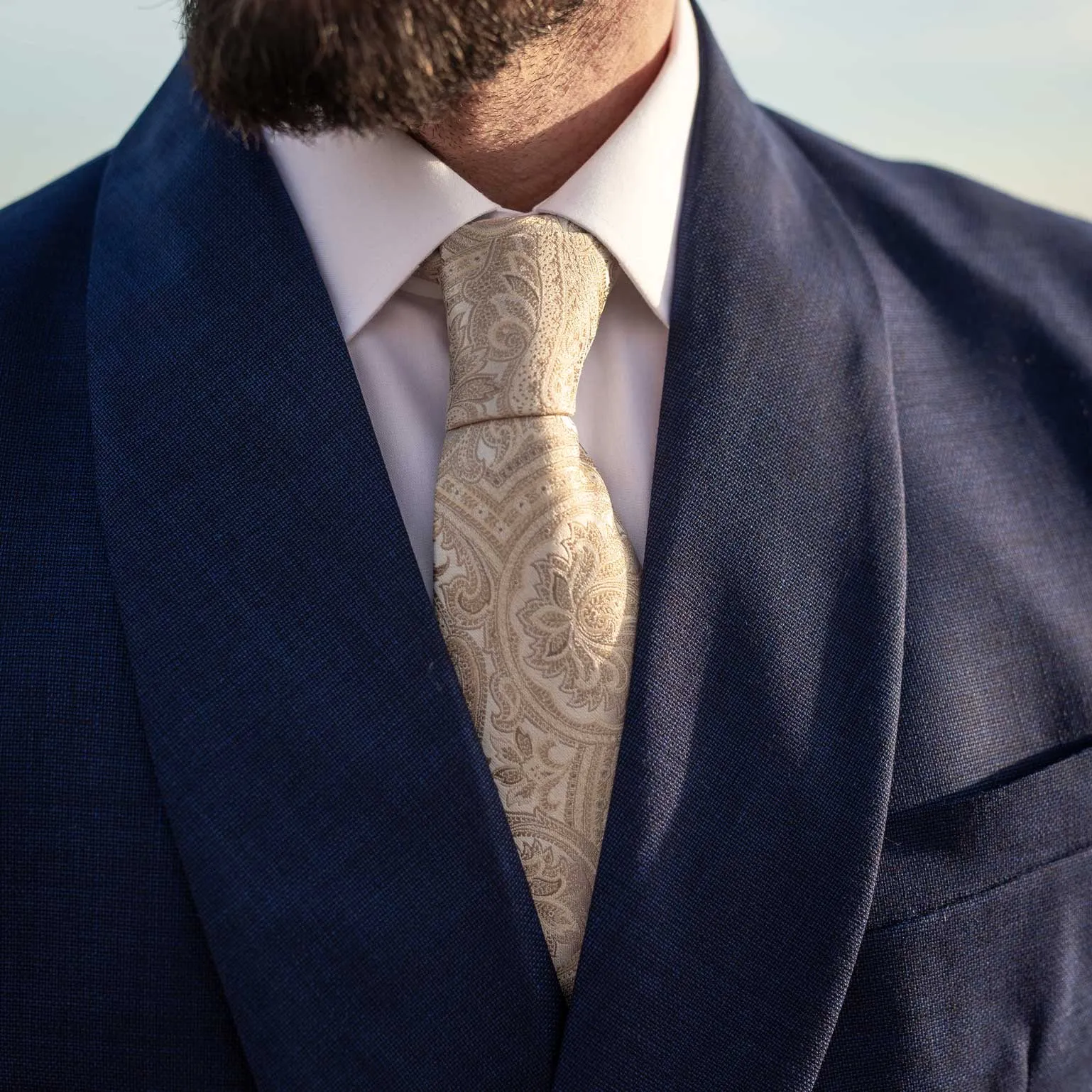 Montecarlo - Silk Jacquard Tie - Champagne