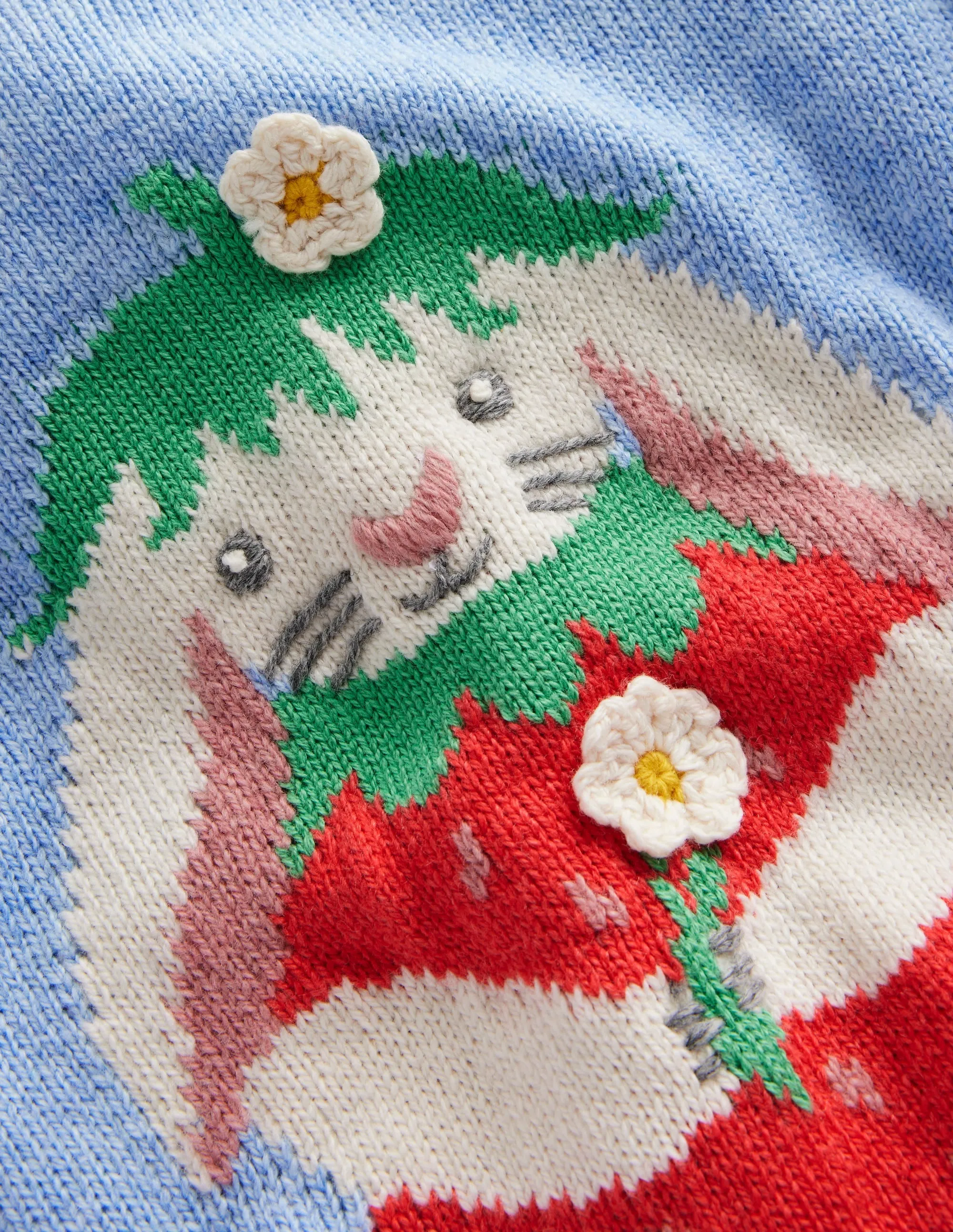 Novelty Logo Jumper-Pebble Blue Strawberry