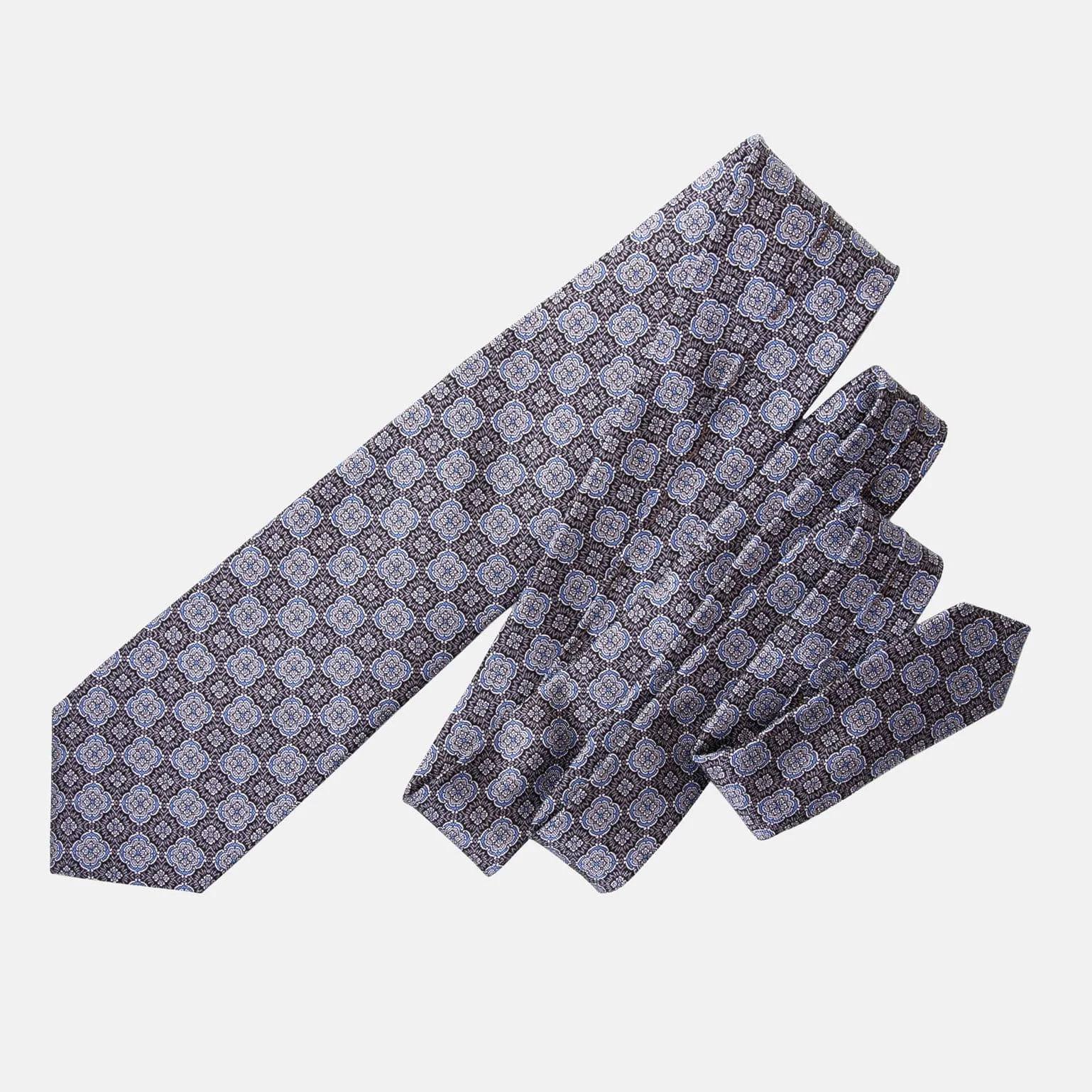 Veneto - Printed Silk Tie - Smoke