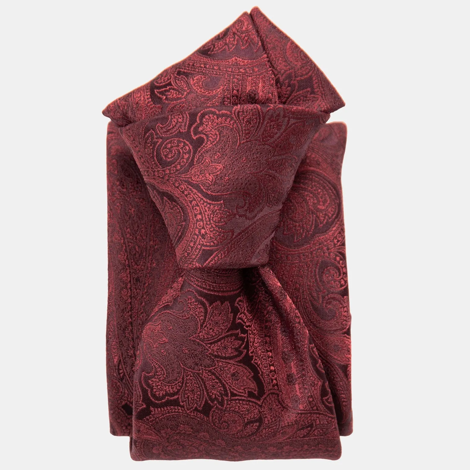 Vienna - Silk Jacquard Tie - Burgundy