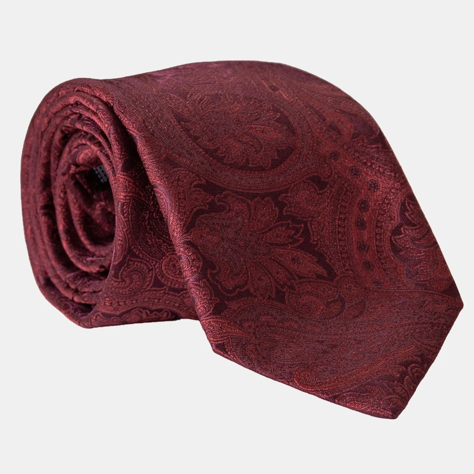 Vienna - Silk Jacquard Tie - Burgundy
