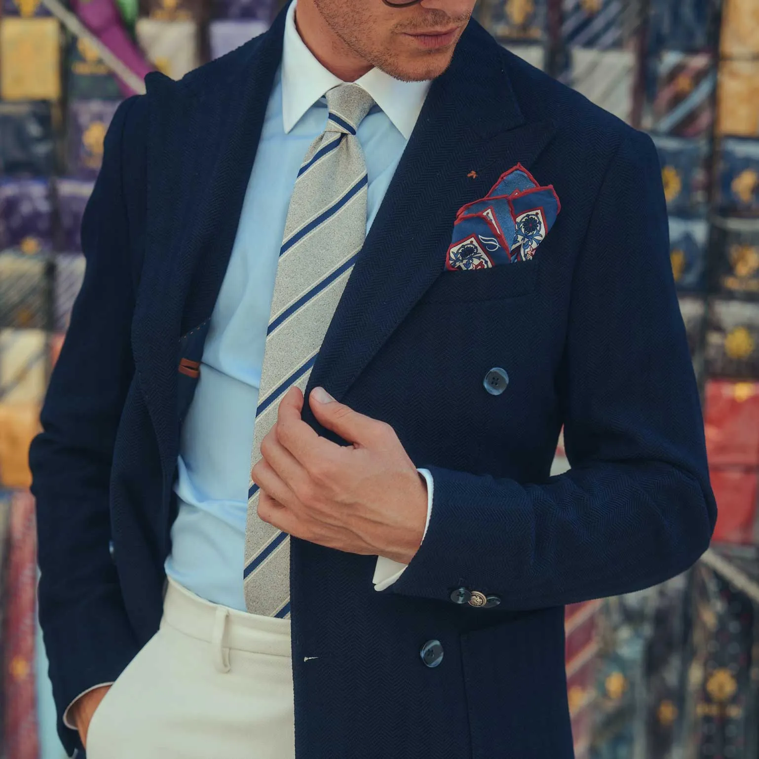 Vittorio - Silk Jacquard Tie - Silver Grey