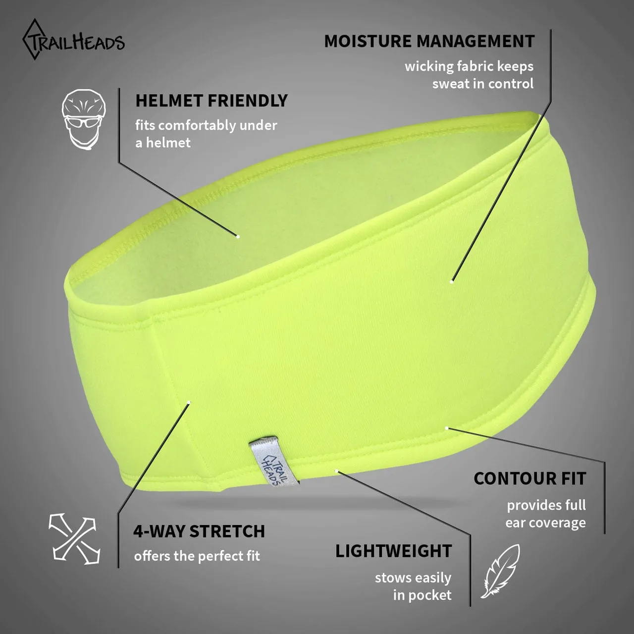 Winter Running Headband: Hi Vis Yellow
