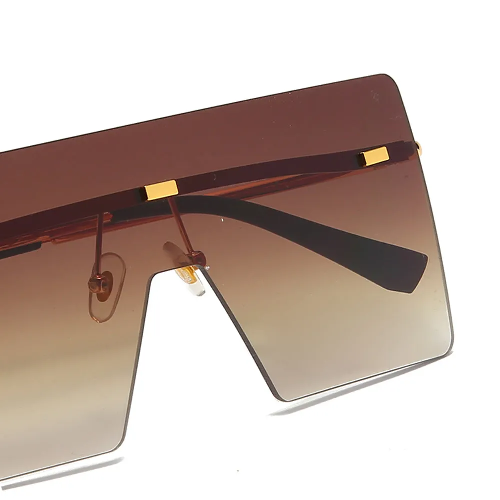 Women's Fevani Bouclier Brown Square Oversized Sunglasses